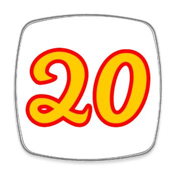 20. 20th ANNIVERSARY. 20 YEARS ANNIVERSARY. 20 YEARS. - Square fridge magnet - white - Front