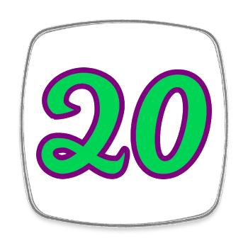 20. 20th ANNIVERSARY. 20 YEARS ANNIVERSARY. 20 YEARS. - Square fridge magnet - white - Front