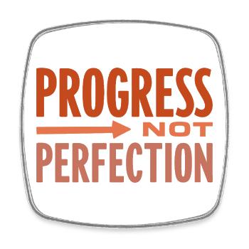 Progress Not Perfection Progress Counts - Square fridge magnet - white - Front