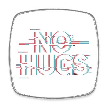 No Hugs Bitte Abstand Halten Umarmung Anti Social - Viereckiger Kühlschrankmagnet - Weiß - Vorne