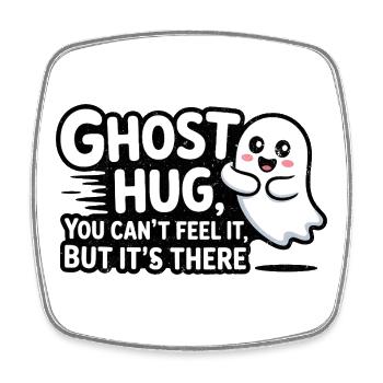 Ghost Hug: Invisible Closeness - Square fridge magnet - white - Front