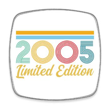 2005 Geburtstag Born In 2005 Vintage-Retro-Geschenk - Viereckiger Kühlschrankmagnet - Weiß - Vorne