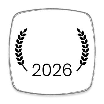 2026 kranz - Viereckiger Kühlschrankmagnet - Weiß - Vorne