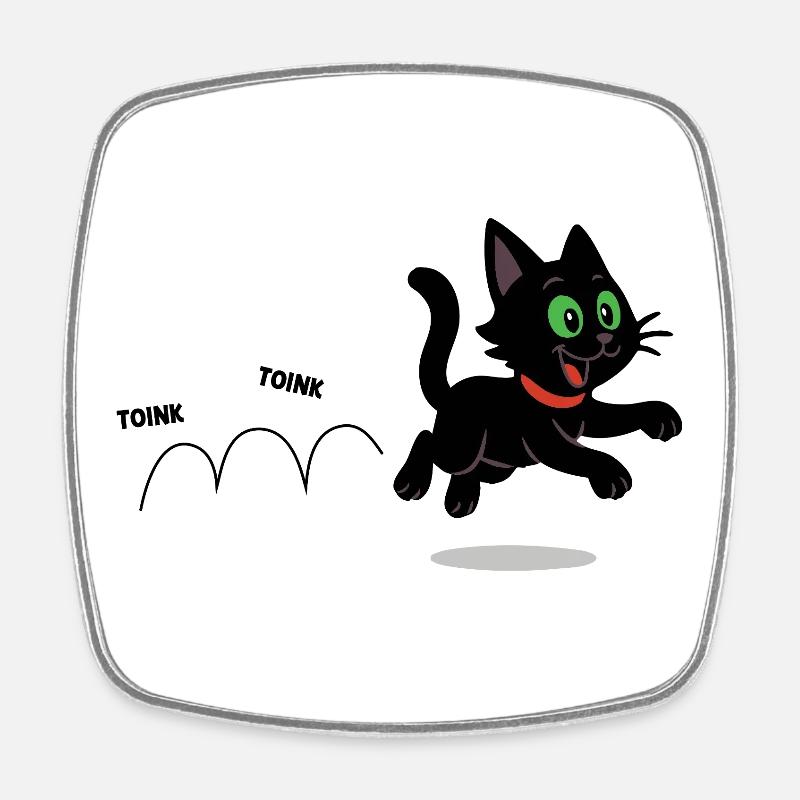 Meeko courant joyeusement - Magnet carré - blanc