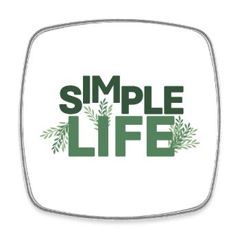 Simple Life - Green - Square fridge magnet - white - Front