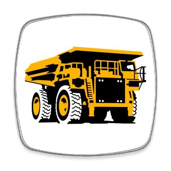 LKW - Viereckiger Kühlschrankmagnet - Weiß - Vorne