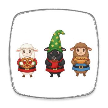 Schaf Merry Christmas Weihnachten - Viereckiger Kühlschrankmagnet - Weiß - Vorne