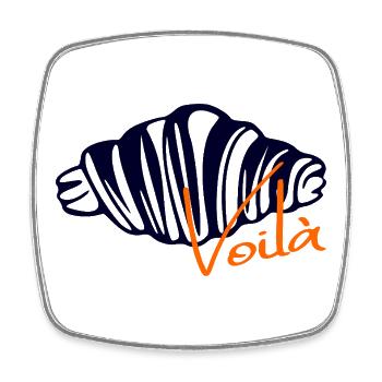 Croissants Voilà - Square fridge magnet - white - Front