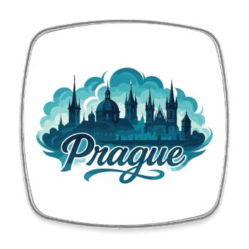 Prague Praha Capital Czech Republic Maritime Gift - Square fridge magnet - white - Front