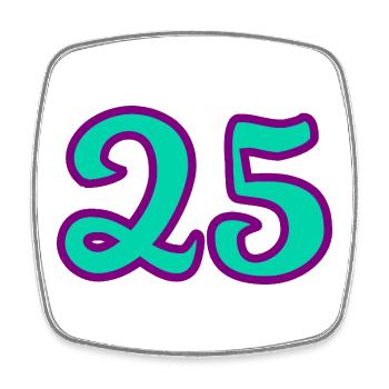 25. 25 YEARS. 25th ANNIVERSARY. 25 YEARS ANNIVERSARY. - Square fridge magnet - white - Front