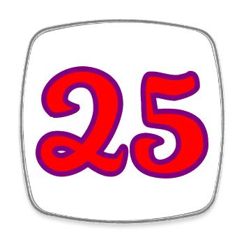 25. 25 YEARS. 25th ANNIVERSARY. 25 YEARS ANNIVERSARY. - Square fridge magnet - white - Front