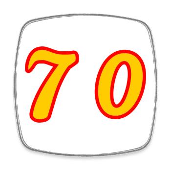 70. 70 YEARS. 70th ANNIVERSARY. 70 YEARS ANNIVERSARY. - Square fridge magnet - white - Front