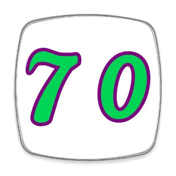 70. 70 YEARS. 70th ANNIVERSARY. 70 YEARS ANNIVERSARY. - Square fridge magnet - white - Front