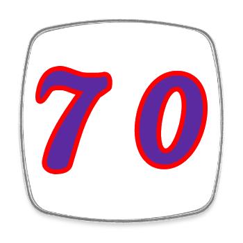 70. 70 ANS. 70e ANNIVERSAIRE. ANNIVERSAIRE 70 ANS. - Magnet carré - blanc - Devant