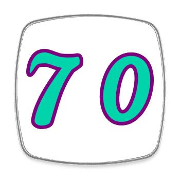 70. 70 YEARS. 70th ANNIVERSARY. 70 YEARS ANNIVERSARY. - Square fridge magnet - white - Front