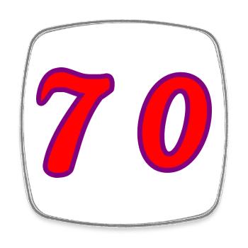 70. 70 ANS. 70e ANNIVERSAIRE. ANNIVERSAIRE 70 ANS. - Magnet carré - blanc - Devant