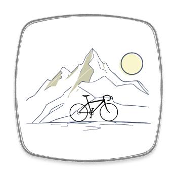 Bicycle mountain tour - Square fridge magnet - white - Front