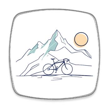 Mountain Ride - Square fridge magnet - white - Front