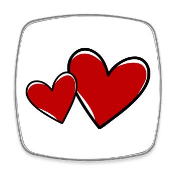 Hearts Symbol Love - Square fridge magnet - white - Front