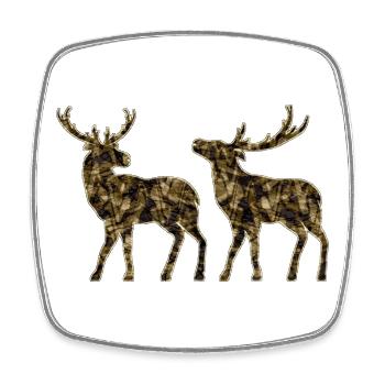 Cerf - Magnet carré - blanc - Devant