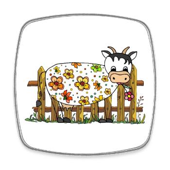 Cow - Square fridge magnet - white - Front