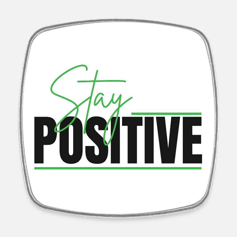 Reste positif : Design typographique - Magnet carré - blanc