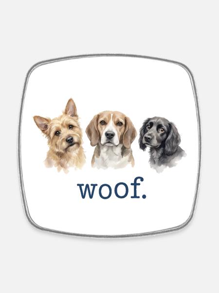 Hunde Wuff Lustige Hundeliebhaber Lustiges Wuff - Viereckiger Kühlschrankmagnet - Weiß