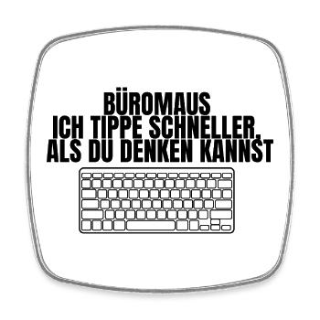 Conception de souris de bureau - Magnet carré - blanc - Devant
