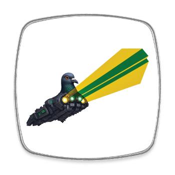 SPACE BIRD – Geek & Science-Fiction - Viereckiger Kühlschrankmagnet - Weiß - Vorne