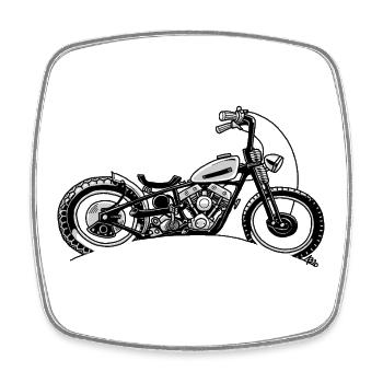 0917 USA CHOPPER - Viereckiger Kühlschrankmagnet - Weiß - Vorne