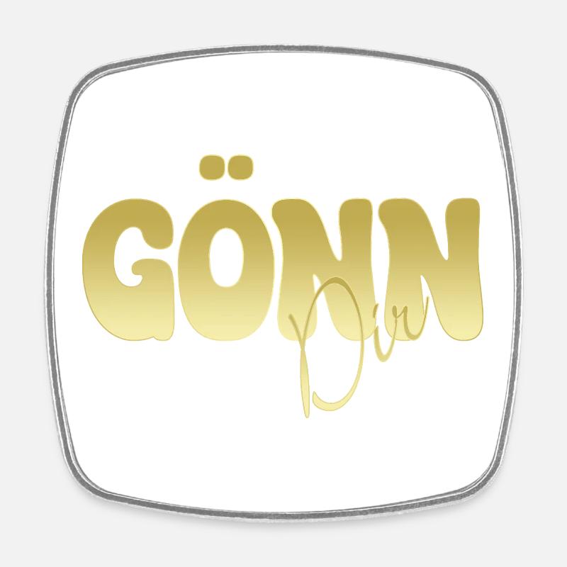 GÖNN DIR Goldglanz Typografie - Viereckiger Kühlschrankmagnet - Weiß