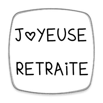 HAPPY RETREAT. RETIREMENT. RETIRED. RETIREMENT. - Square fridge magnet - white - Front