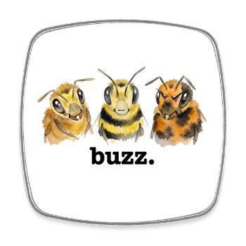 Bees buzz – Funny buzzing for bee lovers - Square fridge magnet - white - Front