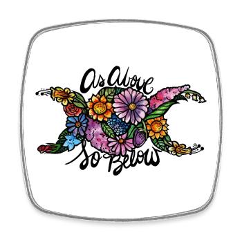 Floral Camel Silhouette - Square fridge magnet - white - Front
