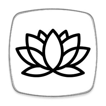 lotus flower - Square fridge magnet - white - Front