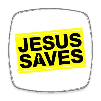 Jésus sauve Christian en disant - Magnet carré - blanc - Devant