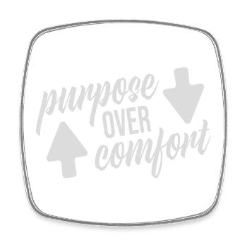 Purpose Over Comfort Motivation Mindset Wachstum - Viereckiger Kühlschrankmagnet - Weiß - Vorne