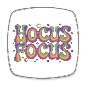 Witchcraft Hocus Focus Spellcaster Rune Symbols - Square fridge magnet - white - Front