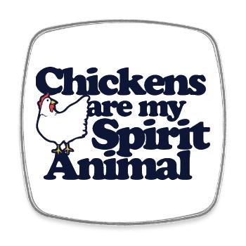 Les poules sont mon animal spirituel - Magnet carré - blanc - Devant