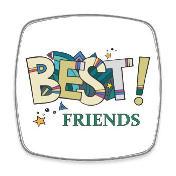 Best Friends  - Viereckiger Kühlschrankmagnet - Weiß - Vorne