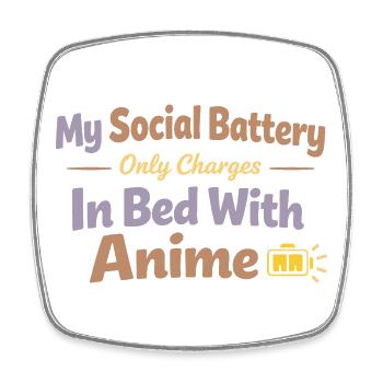 Anime-hausmensch Cuddly Weeb - Square fridge magnet - white - Front