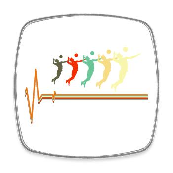 Volleyball Heartbeat - Volley-ball rétro vintage - Magnet carré - blanc - Devant