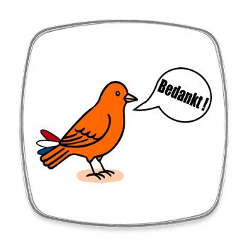 Thank you - Square fridge magnet - white - Front