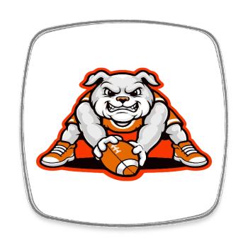 Bulldog Football Power Mascot - Square fridge magnet - white - Front