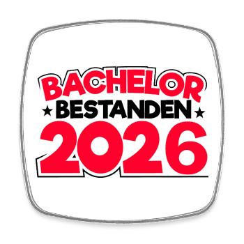 Bachelor 2026 Abschluss Promotion Sponsion - Viereckiger Kühlschrankmagnet - Weiß - Vorne