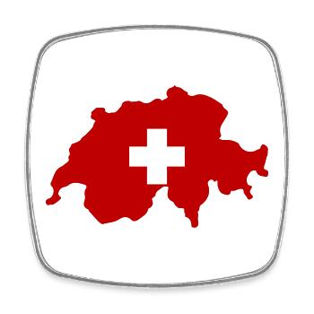 Drapeau suisse Symbole du pays - Magnet carré - blanc - Devant