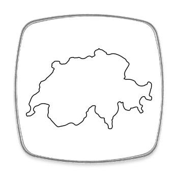 Switzerland Country Outline - Square fridge magnet - white - Front