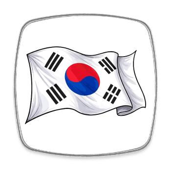 South Korea Flag - Square fridge magnet - white - Front