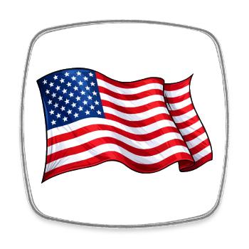 USA Flag Wave Motif - Square fridge magnet - white - Front