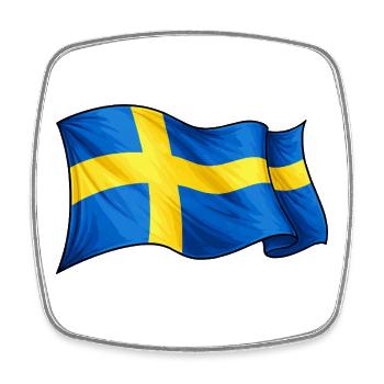 Schweden Fahne - Viereckiger Kühlschrankmagnet - Weiß - Vorne